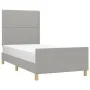 Light gray fabric bed frame with headboard 90x190 cm by , Beds and slatted bases - Ref: Foro24-3124936, Price: 134,69 €, Disc...