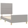 Light gray fabric bed frame with headboard 90x190 cm by , Beds and slatted bases - Ref: Foro24-3124936, Price: 134,69 €, Disc...