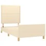 Bed frame with cream fabric headboard 100x200 cm by , Beds and slatted bases - Ref: Foro24-3124957, Price: 125,57 €, Discount: %