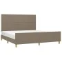 Bed frame with headboard in taupe gray fabric 160x200 cm by , Beds and slatted bases - Ref: Foro24-3124988, Price: 220,60 €, ...