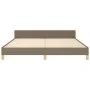 Bed frame with headboard in taupe gray fabric 160x200 cm by , Beds and slatted bases - Ref: Foro24-3124988, Price: 220,60 €, ...