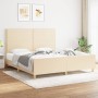 Estructura de cama con cabecero de tela color crema 180x200 cm de , Camas y somieres - Ref: Foro24-3124997, Precio: 246,42 €,...