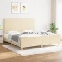 Estructura de cama con cabecero de tela color crema 180x200 cm de , Camas y somieres - Ref: Foro24-3124997, Precio: 243,23 €,...
