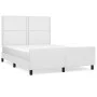 Estructura de cama cabecero cuero sintético blanco 140x190 cm de , Camas y somieres - Ref: Foro24-3125507, Precio: 215,73 €, ...