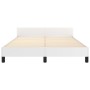 Bettgestell mit Kopfteil aus weißem Kunstleder, 140 x 190 cm von , Betten und Lattenroste - Ref: Foro24-3125507, Preis: 208,0...