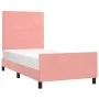 Estructura de cama con cabecero de terciopelo rosa 100x200 cm de , Camas y somieres - Ref: Foro24-3125683, Precio: 129,05 €, ...