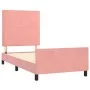 Estructura de cama con cabecero de terciopelo rosa 100x200 cm de , Camas y somieres - Ref: Foro24-3125683, Precio: 129,05 €, ...