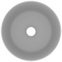Lavabo de lujo redondo cerámica gris claro mate 40x15 cm