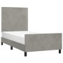 Light gray velvet bed frame with headboard 80x200 cm by , Beds and slatted bases - Ref: Foro24-3125660, Price: 144,18 €, Disc...