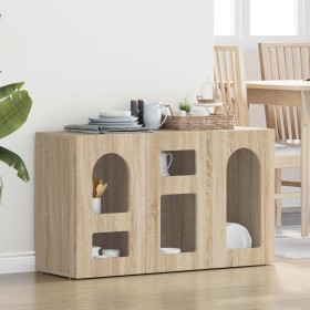 Aparador Roble Sonoma 100 x 35 x 59 cm Madera de ingeniería en Aparadores | Comprar online en Foro24