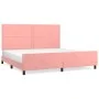 Rosa Samtbettgestell mit Kopfteil 200x200 cm von , Betten und Lattenroste - Ref: Foro24-3125719, Preis: 204,01 €, Rabatt: %