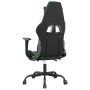 Silla gaming con reposapiés cuero sintético negro verde en Sillas gaming | Comprar online en Foro24