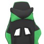 Silla gaming con reposapiés cuero sintético negro verde en Sillas gaming | Comprar online en Foro24