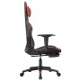 Silla gaming con reposapiés cuero sintético negro rojo en Sillas gaming | Comprar online en Foro24