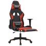 Silla gaming con reposapiés cuero sintético negro rojo en Sillas gaming | Comprar online en Foro24