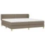 Box spring bed with taupe gray fabric mattress 200x200 cm by , Beds and slatted bases - Ref: Foro24-3126753, Price: 613,89 €,...
