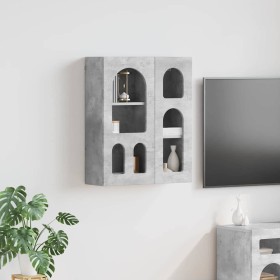 Mueble colgante con estante Gris Concreto 59 x 20 x 71.5 cm en Armarios y almacenamiento | Comprar online en Foro24