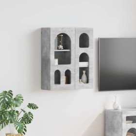 Mueble colgante con estante Gris Concreto 59 x 20 x 71.5 cm en Armarios y almacenamiento | Comprar online en Foro24