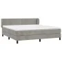 Box spring bed with light gray velvet mattress 160x200 cm by , Beds and slatted bases - Ref: Foro24-3127439, Price: 464,57 €,...