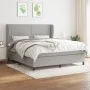 Box spring bed with light gray fabric mattress 160x200 cm by , Beds and slatted bases - Ref: Foro24-3127893, Price: 534,84 €,...