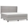 Box spring bed with light gray fabric mattress 160x200 cm by , Beds and slatted bases - Ref: Foro24-3127893, Price: 534,84 €,...