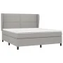 Box spring bed with light gray fabric mattress 160x200 cm by , Beds and slatted bases - Ref: Foro24-3127893, Price: 534,84 €,...