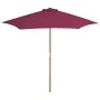 Sombrilla de jardín con palo de madera 270 cm burdeos de vidaXL, Sombrillas - Ref: Foro24-44517, Precio: 55,97 €, Descuento: %