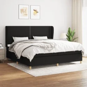 Box spring bed with black fabric mattress 200x200 cm by , Beds and slatted bases - Ref: Foro24-3128471, Price: 633,83 €, Disc...
