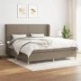 Box spring bed with taupe gray fabric mattress 200x200 cm by , Beds and slatted bases - Ref: Foro24-3128473, Price: 697,82 €,...