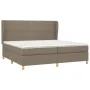 Box spring bed with taupe gray fabric mattress 200x200 cm by , Beds and slatted bases - Ref: Foro24-3128473, Price: 697,82 €,...