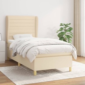 Box spring bed with cream fabric mattress 80x200 cm by , Beds and slatted bases - Ref: Foro24-3128562, Price: 348,73 €, Disco...