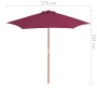 Gartenschirm mit Holzstange 270 cm Burgunderrot von vidaXL, Sonnenschirme - Ref: Foro24-44517, Preis: 56,92 €, Rabatt: %