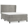 Boxspringbett mit hellgrauer Samtmatratze 140x190 cm von , Betten und Lattenroste - Ref: Foro24-3129147, Preis: 525,89 €, Rab...