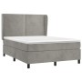 Boxspringbett mit hellgrauer Samtmatratze 140x190 cm von , Betten und Lattenroste - Ref: Foro24-3129147, Preis: 525,89 €, Rab...