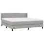 Box spring bed with light gray fabric mattress 160x200 cm by , Beds and slatted bases - Ref: Foro24-3129641, Price: 486,57 €,...