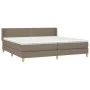 Box spring bed with taupe gray fabric mattress 200x200 cm by , Beds and slatted bases - Ref: Foro24-3130221, Price: 620,94 €,...
