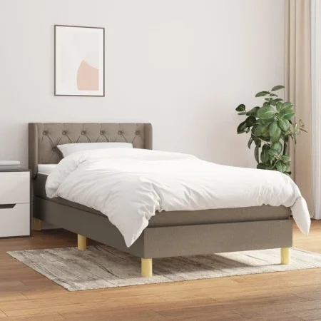 Box spring bed with taupe gray fabric mattress 80x200 cm by , Beds and slatted bases - Ref: Foro24-3130469, Price: 309,54 €, ...