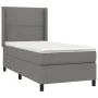 Box spring bed with dark gray fabric mattress 90x200 cm by , Beds and slatted bases - Ref: Foro24-3131322, Price: 348,33 €, D...