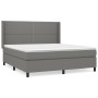 Box spring bed with dark gray fabric mattress 160x200 cm by , Beds and slatted bases - Ref: Foro24-3131362, Price: 564,57 €, ...