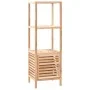 Mueble de almacenaje baño madera maciza nogal 39,5x35,5x123 cm de vidaXL, Taquillas y armarios de almacenamiento - Ref: Foro2...