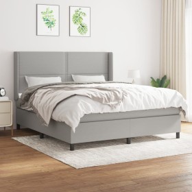 Boxspringbett mit hellgrauer Stoffmatratze 180x200 cm von , Betten und Lattenroste - Ref: Foro24-3131369, Preis: 580,46 €, Ra...