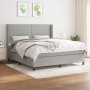 Box spring bed with light gray fabric mattress 180x200 cm by , Beds and slatted bases - Ref: Foro24-3131369, Price: 580,17 €,...