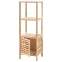 Mueble de almacenaje baño madera maciza nogal 39,5x35,5x123 cm de vidaXL, Taquillas y armarios de almacenamiento - Ref: Foro2...