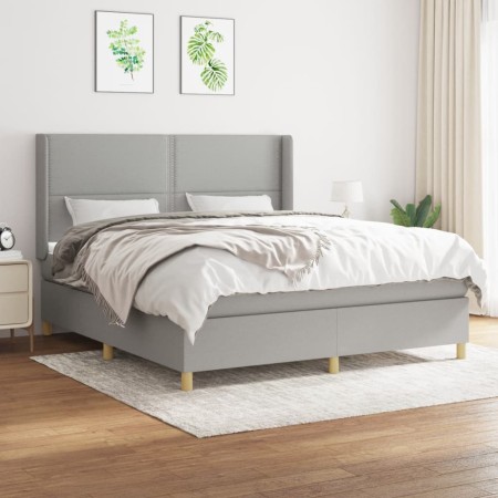 Boxspringbett mit hellgrauer Stoffmatratze 160x200 cm von , Betten und Lattenroste - Ref: Foro24-3131921, Preis: 538,09 €, Ra...