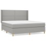 Boxspringbett mit hellgrauer Stoffmatratze 160x200 cm von , Betten und Lattenroste - Ref: Foro24-3131921, Preis: 538,09 €, Ra...