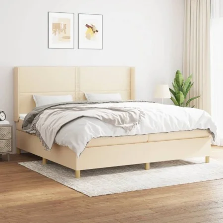 Boxspringbett mit cremefarbener Stoffmatratze 200x200 cm von , Betten und Lattenroste - Ref: Foro24-3131942, Preis: 597,10 €,...