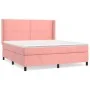 Box spring bed with pink velvet mattress 160x200 cm by , Beds and slatted bases - Ref: Foro24-3132632, Price: 520,75 €, Disco...