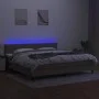 Boxspringbett mit Matratze und LED-Leuchten taupegrauer Stoff 200x200 cm von , Betten und Lattenroste - Ref: Foro24-3133105, ...