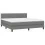 Box spring bed mattress and LED lights dark gray fabric 180x200 cm by , Beds and slatted bases - Ref: Foro24-3133094, Price: ...