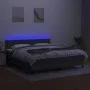 Box spring bed mattress and LED lights dark gray fabric 180x200 cm by , Beds and slatted bases - Ref: Foro24-3133094, Price: ...